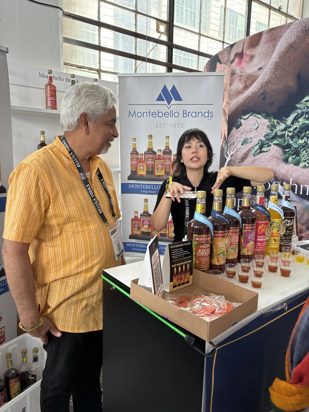 The Montebello team talking with visitors at the booth