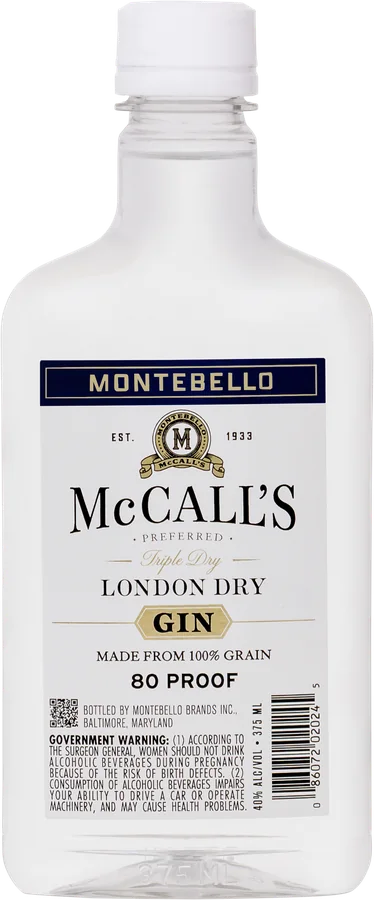 McCall’s London Dry London Dry Gin, 375 ml, refreshed label