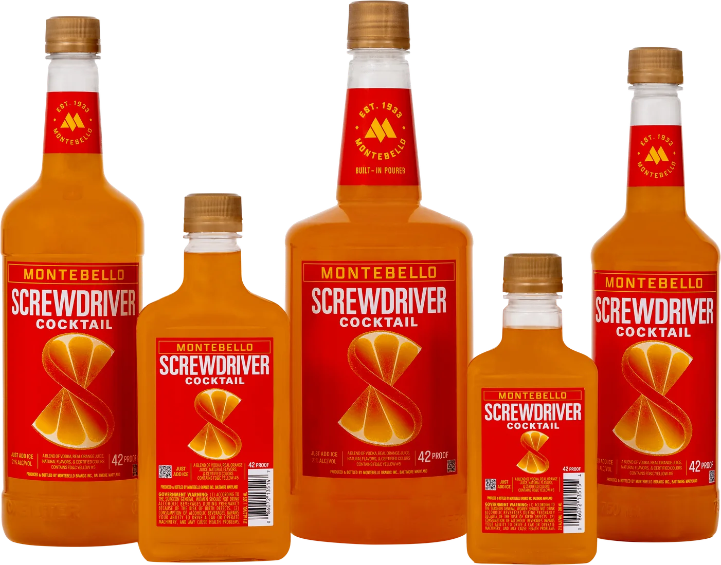 Screwdriver Montebello Cocktail, family photo, refreshed label