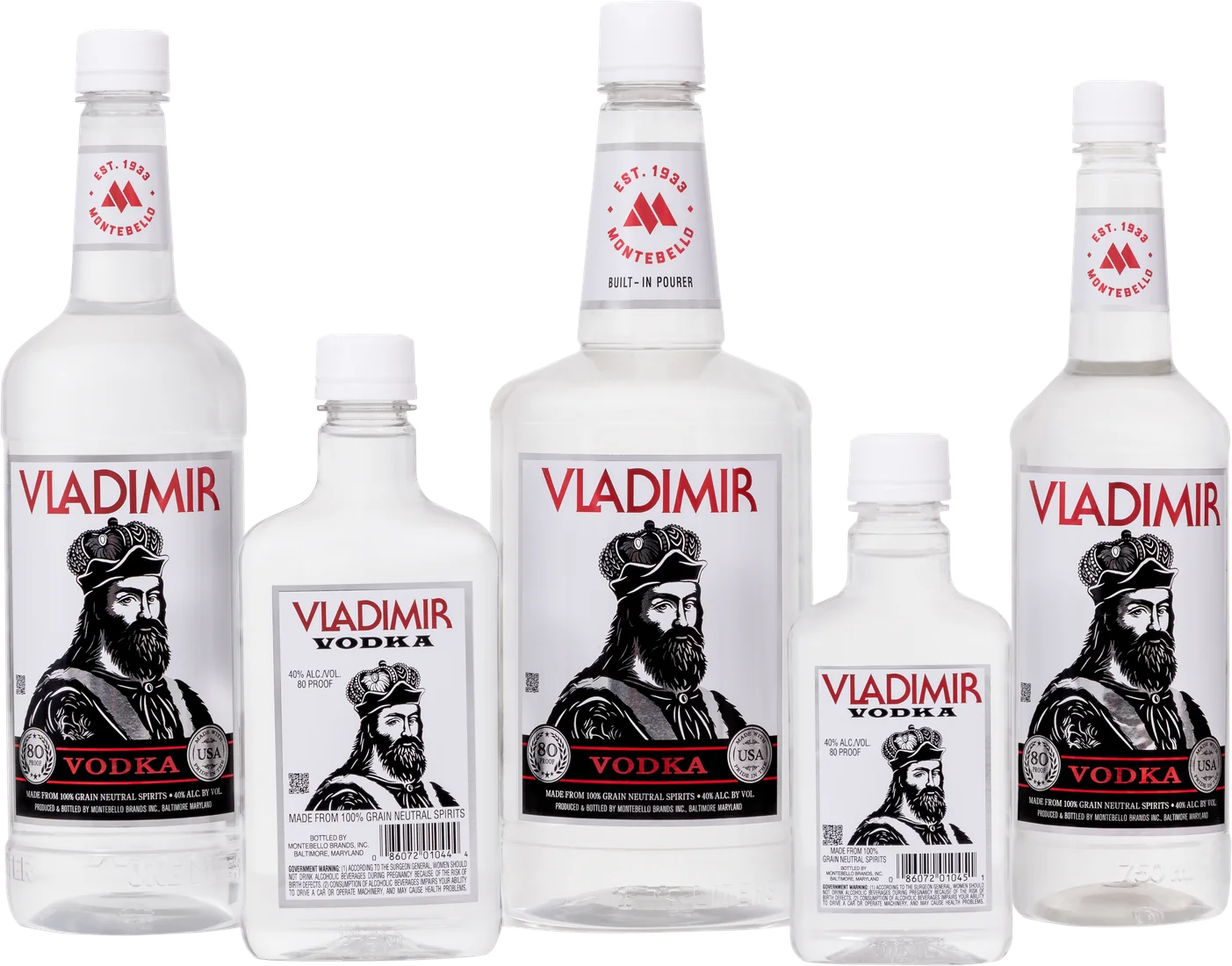 Vladimir 80 Vodka · 80 proof family photo